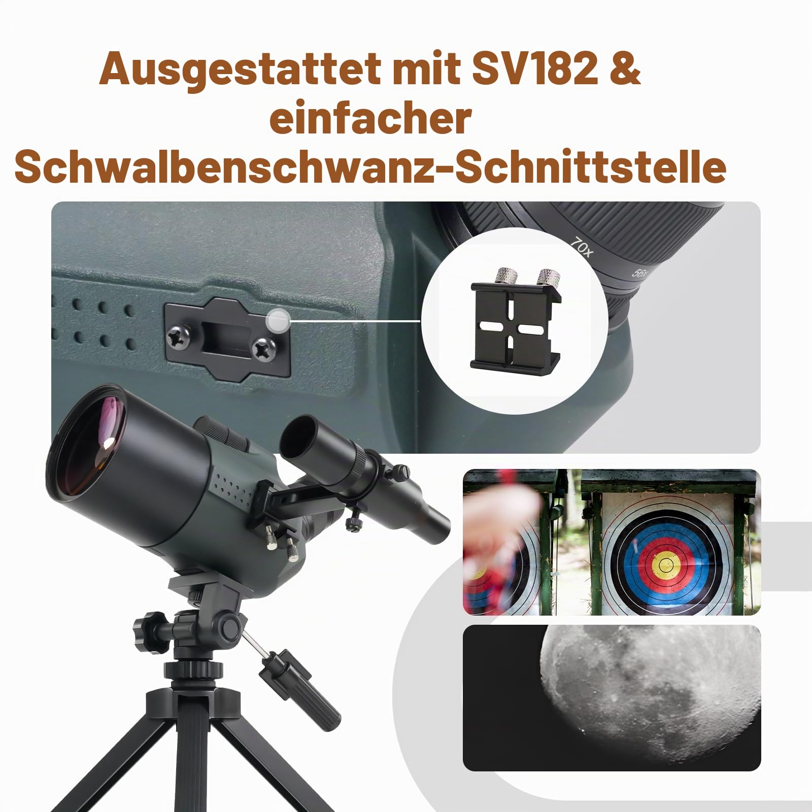 Svbony SV41Pro Mak Spektiv 28-84X80 HD FMC Dual Speed Fokus Wasserdichtes Spektiv mit Stativ