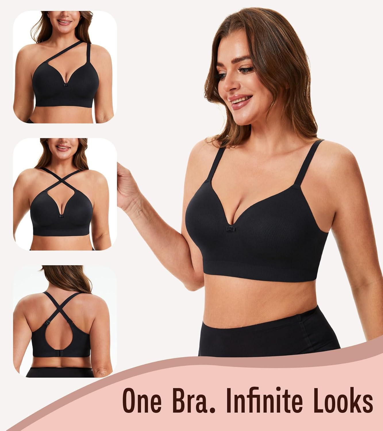 DotVol Women's Wirefree Full Coverage Comfortable Plus Size Everyday T-Shirt Bra - Image 5