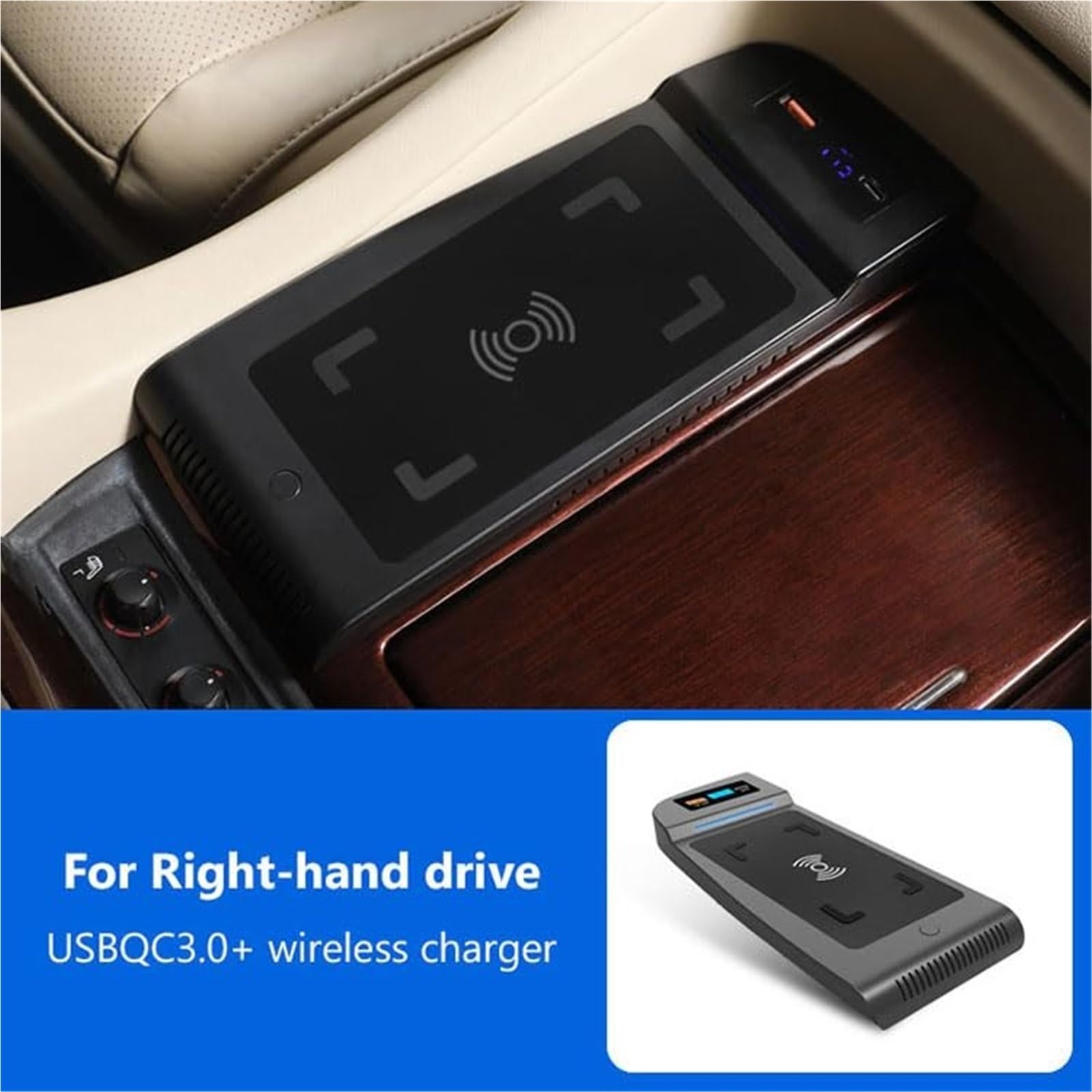 Ładowarka samochodowa QI bezprzewodowa Panel do ładowania telefonu Pad 15 W, do Toyoty, Alphard RHD 2015-2021 Wszystkie telefony kompatybilne z Qi Bezprzewodowa ładowarka samochodowa
