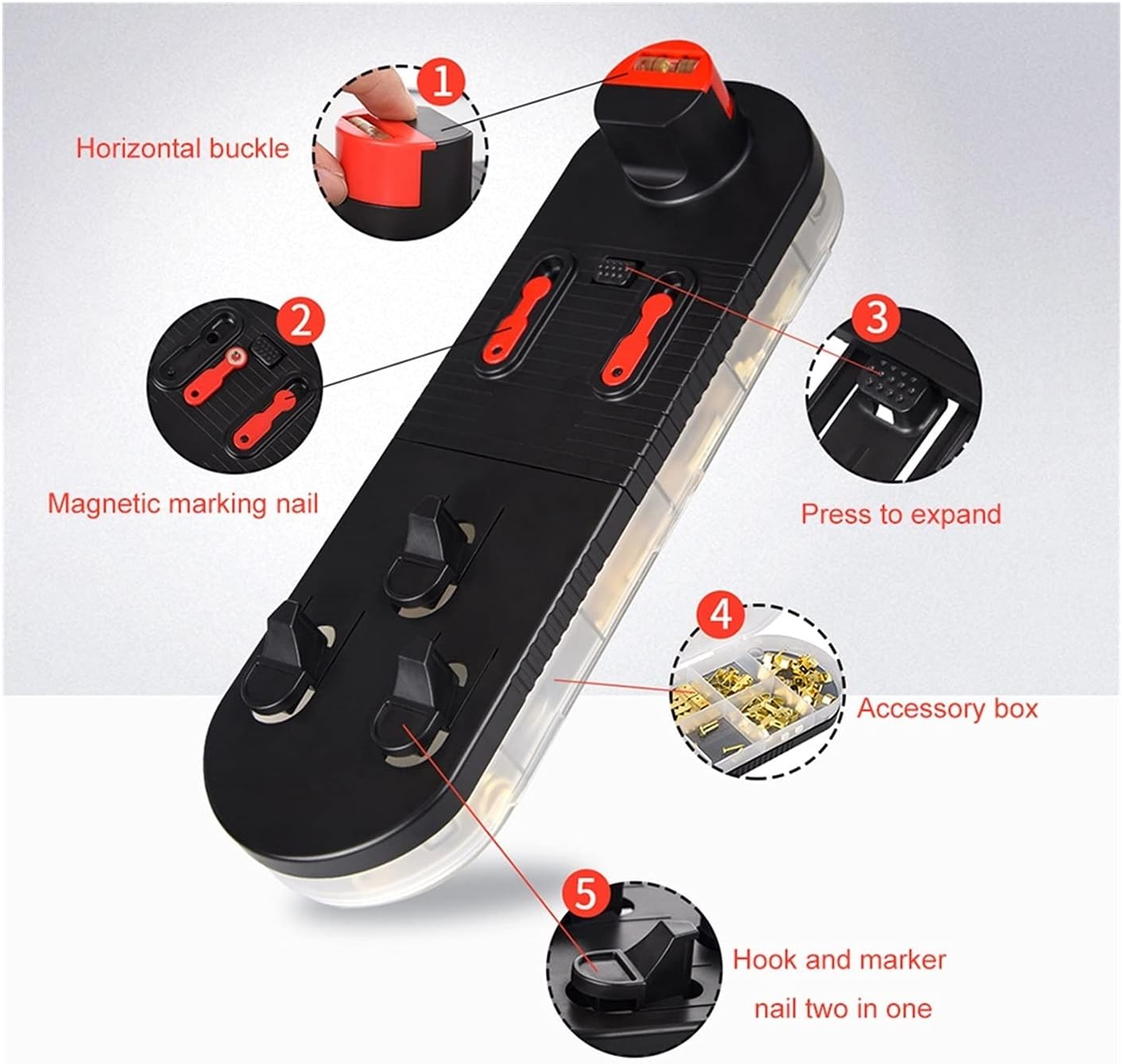 Picture Hanging Tool-Photo Frame Ruler Picture Frame Horizonized Hang Tool Spirit Level Angle Gauge Kit Measuring Ruler for Picture Hanging DIY Tool (Color : A)