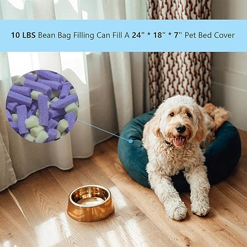 Miniatura 6 de ALLC Relleno de puf de espuma viscoelástica triturada de 10 libras, relleno de puf de alta calidad, cómodos frijoles para puf, varias almohadas,