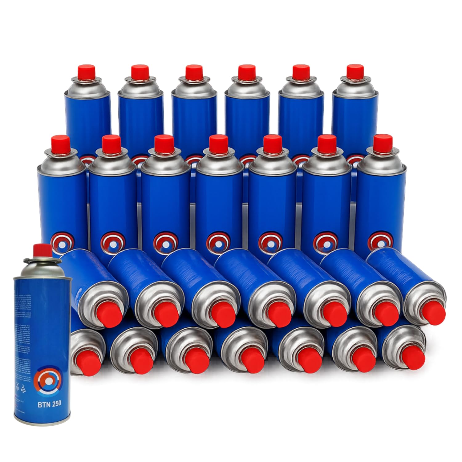Réchaud à Gaz de Camping Humpti + 4 Cartouches Butane Incluses - Portable Léger avec Adaptateur Bouteille - Compatible EN417 - Camping, Randonnée, Bivouac, Urgences (28 Cartouches)