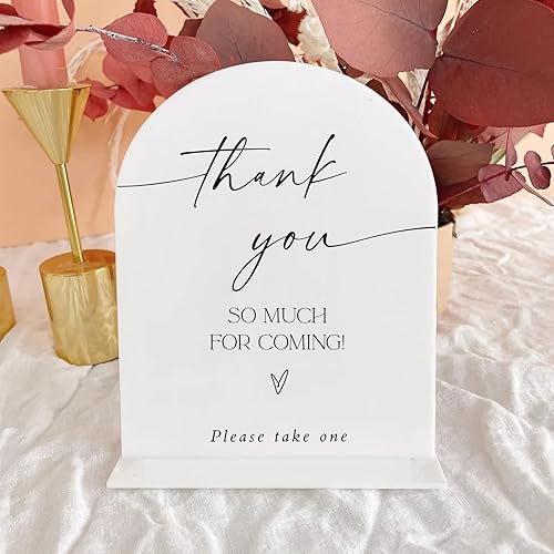 Miniatura 18 de Letrero de arco acrílico con espejo dorado de 5 x 7 pulgadas con soporte, paquete de 10 letreros acrílicos de arco dorado en blanco con base