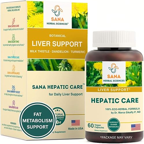 Suave apoyo diario para el hígado con cardo de leche orgánico, cúrcuma y diente de león | Fórmula botánica clínicamente inspirada | Cuidado hepático