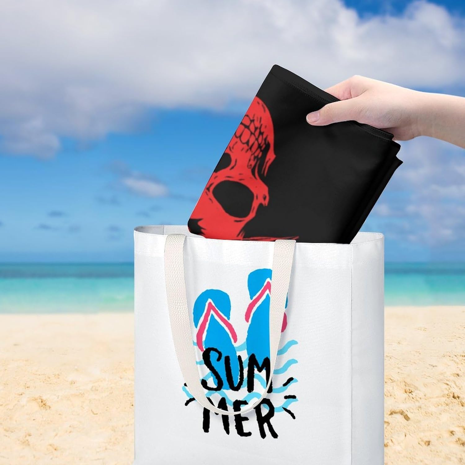 Maple Leaf Skull Canada Flag Oversized Beach Towel Soft Absorbent Pool Bath Swim Towels for Adults Travel Vacation Gifts 130x80cm