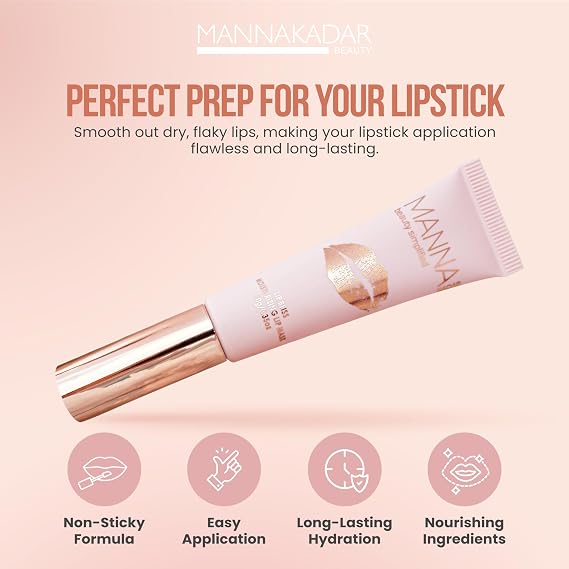 Manna Kadar Beauty Lip Bliss - Lip Mask, Moisturizes and Nourishes for Soft and Smooth Lips, with Emollients for Super Hydration to Prevent Chapped and Flaky Lips, Can Be Used as a Cuticle Moisturizer