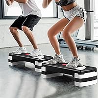 Vista 2 de Smartxchoices Plataforma escalonada de entrenamiento aeróbico de 30 pulgadas con elevadores ajustables de 4 a 6 a 8 pulgadas, entrenamiento