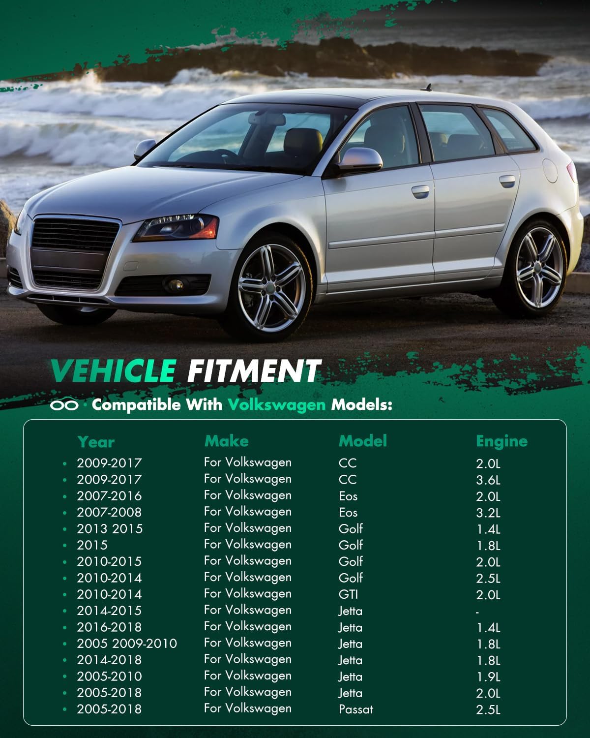 SCITOO Wheel Bearing and Hub Assembly Replaces 512319 Rear fit for Audi Q3 2015-2018, for Volkswagen Passat 2012-2019, for Volkswagen Tiguan 2009-2017 Hub Bearing Assembly 5 Lugs W/ABS [2pc]