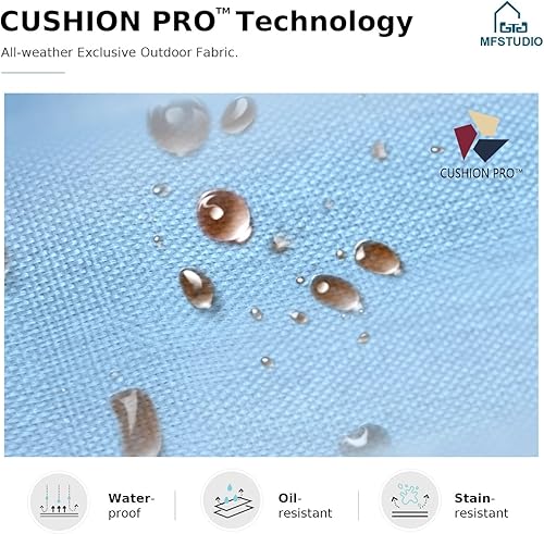 Miniatura 3 de MFSTUDIO Juegos de muebles de patio con mesa de fogata de gas de 45 pulgadas, 8 piezas de conversación de metal para exteriores con 1 sofá de 3