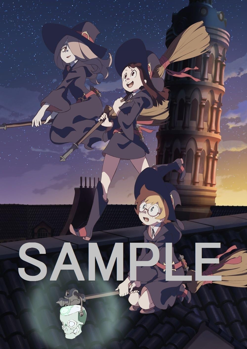 Amazon Co Jp限定 Tvアニメ リトルウィッチアカデミア Vol 5 Blu Ray 初回生産限定版 全巻購入特典 描き下ろしキャンバスアート キャラファイン印刷 サイズ F4 アッコ ロッテ スーシィ 復刻版シャリオカード収納ファイル Amazon