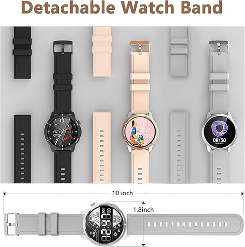 Miniatura 9 de Wwzzey Reloj inteligente para hombres y mujeres (contestar llamadas), IP68 resistente al agua con podómetro, notificación de mensajes, reproductor