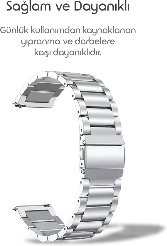 Rongep Xiaomi ile Uyumlu Bakla Model Çelik Kordon Redmi Watch 5 Active/Redmi Watch 5 Lite/Watch S4/Watch 2/2Pro/S3/S1/S1Pro/S1 Active İçin Katlanır Toka Mekanizmalı Paslanma Yapmayan Kayış