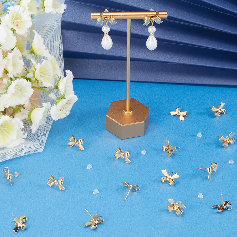 30 Bélières Tubulaires En Laiton Plaqué Or 18 Carats - Perles Papillon Pour Création Bijoux - 8x4x5.5mm