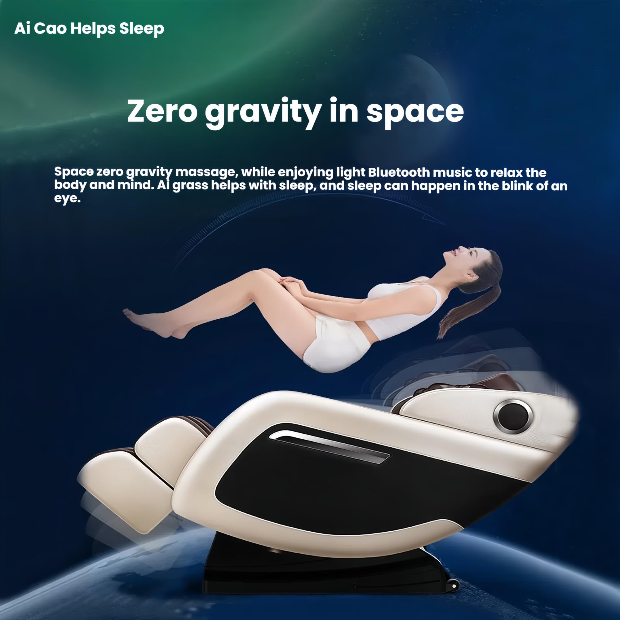 Sedia da massaggio per tutto il corpo, SL Track Intelligent Hot Pad Recliner per anziani(Red)