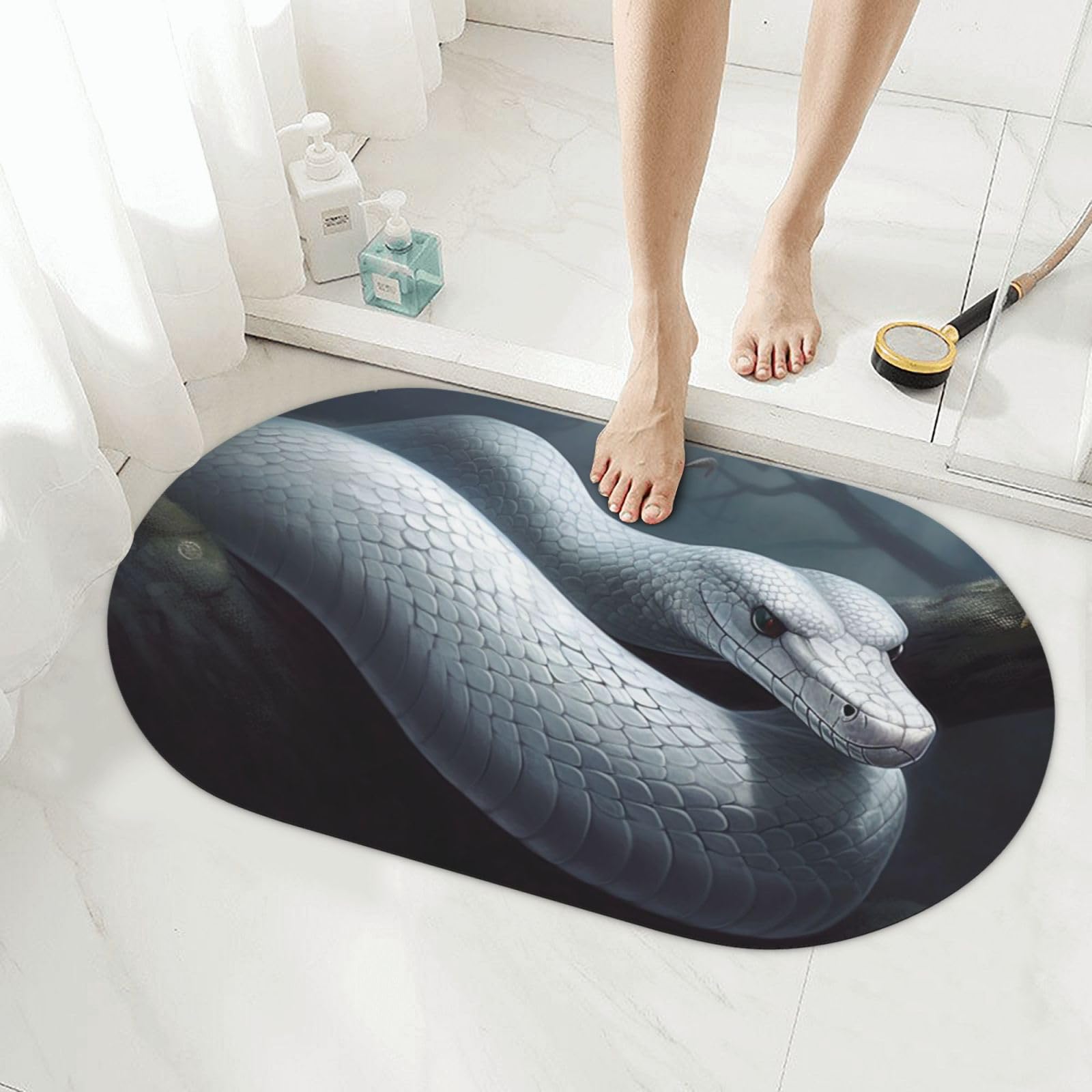 Tapis de bain en pierre blanche super absorbant en diatomée