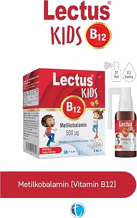 Lectus Methylcobalamin Kids 500 Mcg B12 Sublingual Spray 5 Ml