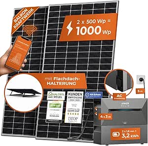 Solarway All-in-One Balkonkraftwerk 1 kW mit 3,2 kWh Speicher