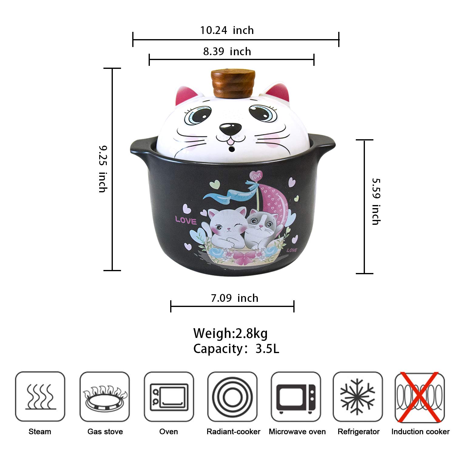 Produktbild von Keramik-Kochtopf, Japanischer Donabe, Tontopf Zum