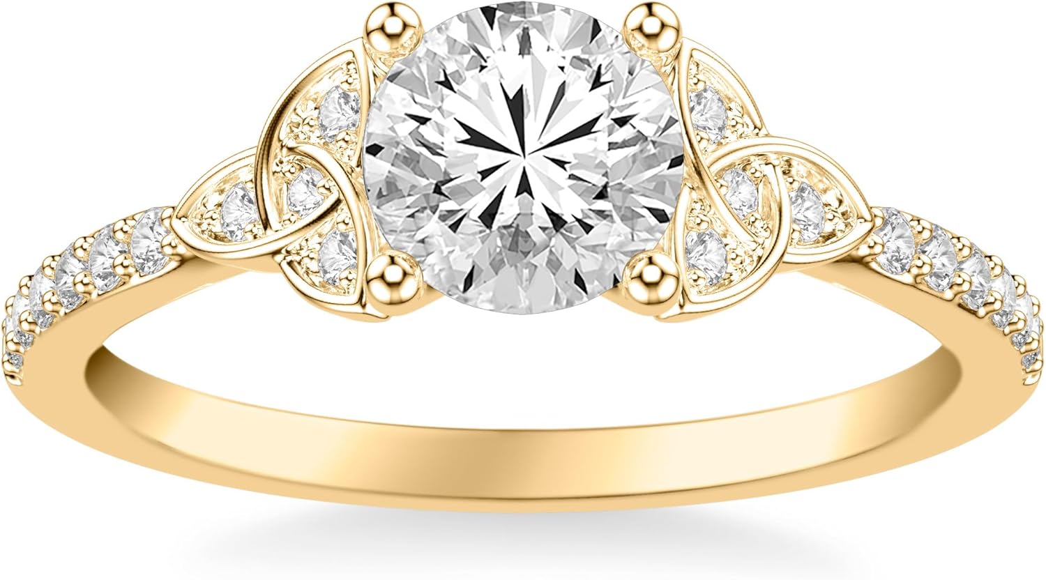 1.17-3.17 Carat Round Cut Moissanite/Lab Grown Diamond Engagement Ring Diamond Wedding Ring for Women in 925 Sterling Silver/10K/14K/18K Solid Gold