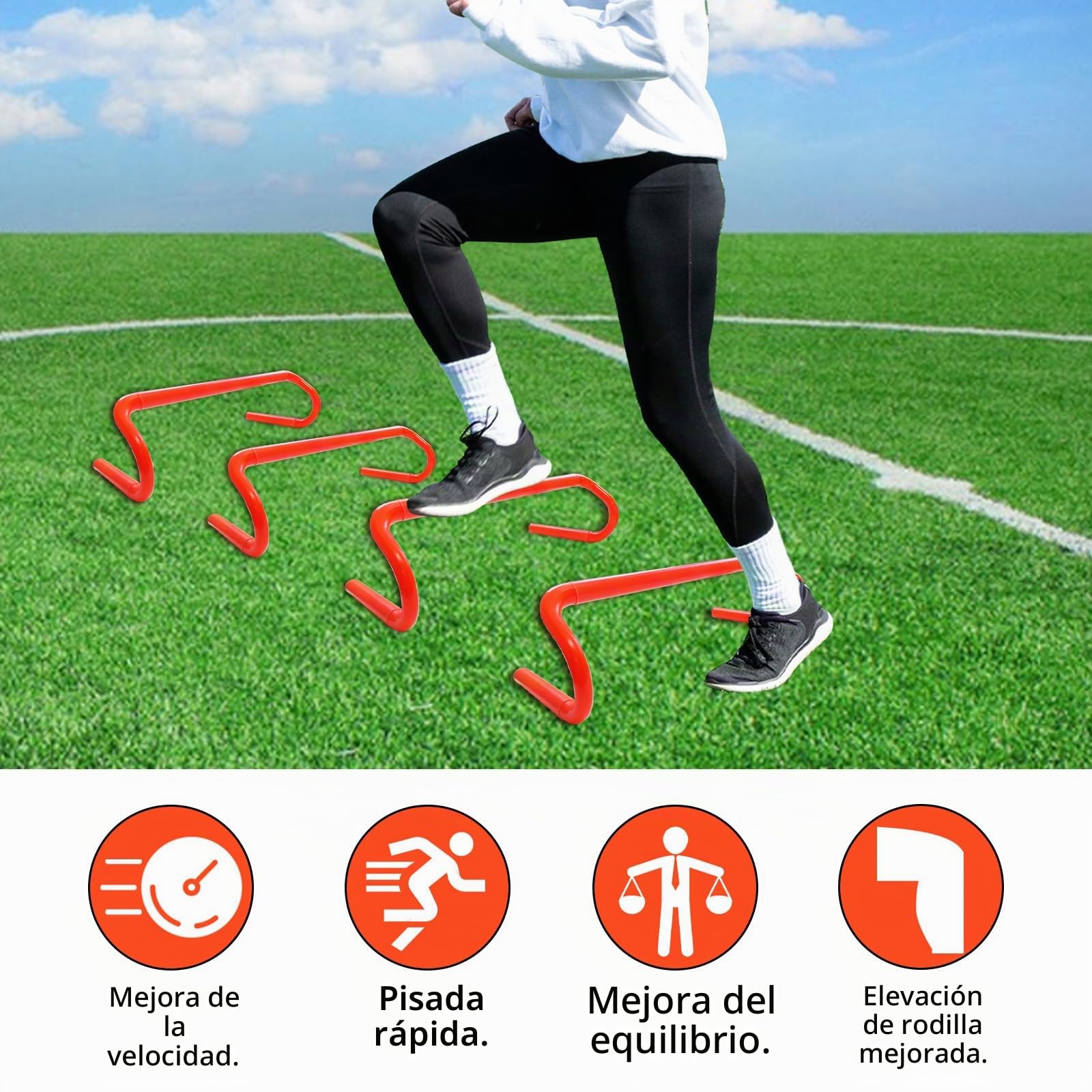 6 obstáculos de entrenamiento de velocidad de agilidad, obstáculos de entrenamiento de agilidad desmontables que ahorran espacio, equipo de práctica deportiva para atletas, fútbol, baloncesto