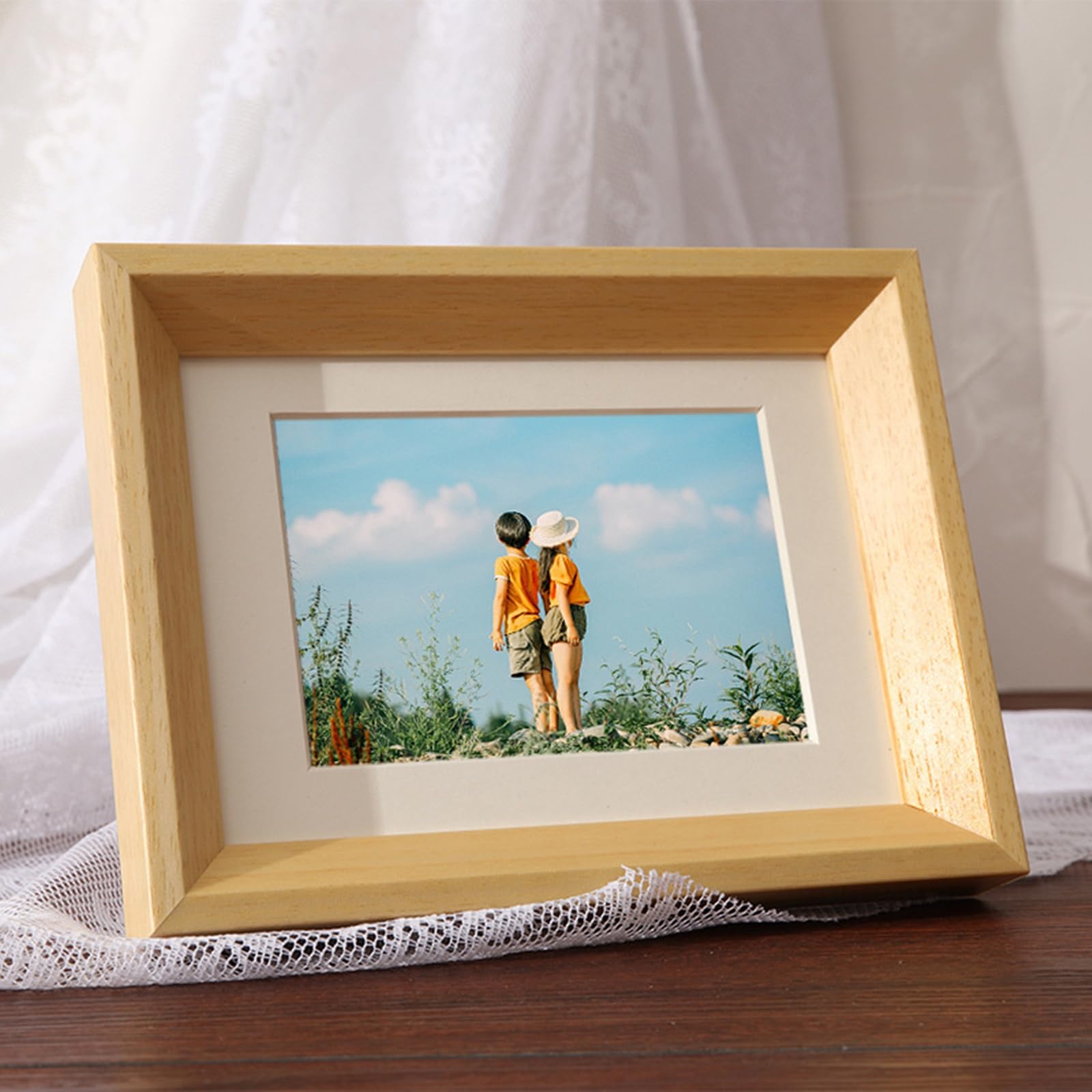 Cadre Photo En Bois Pour Photos 15X21 Cm Cadre Rustique Marron Clair En Verre Pour De Beaux