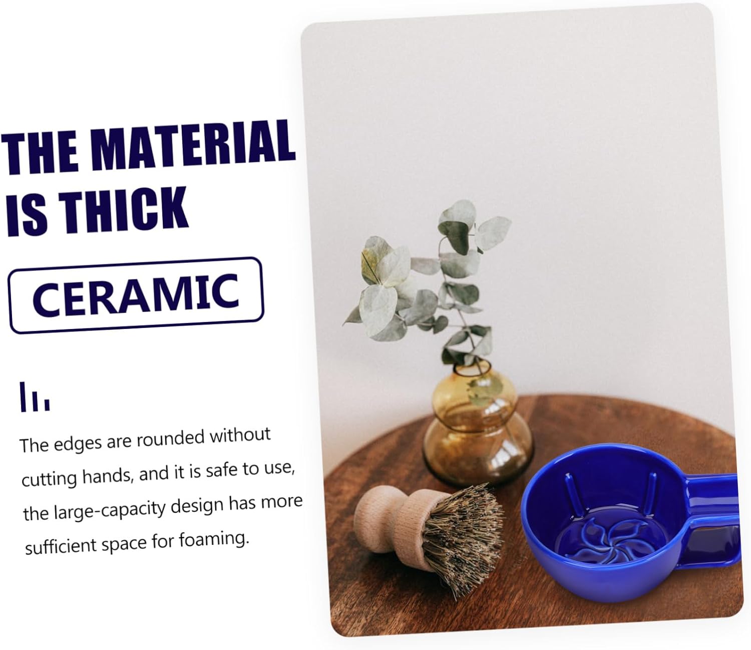 VALICLUD 1Pc Ceramic Shaving Bowl with Elegant Design Capacity for Easy Creation Men Shaving Supply for Home Use Comfortable Grip for Effortless Lathering