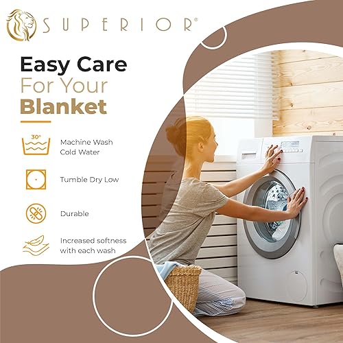 Miniatura 9 de SUPERIOR Manta de gran tamaño 100% algodón, manta tejida para sofá, cama, ropa de cama, casa de campo, artículos esenciales para el hogar, mantas