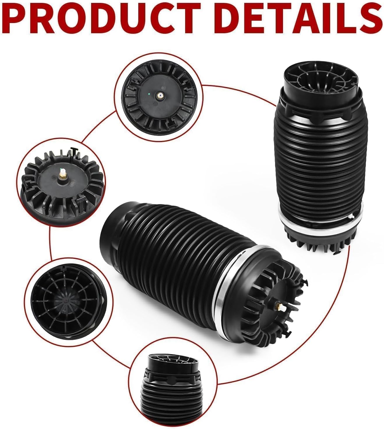 Nakkaa 2Pcs Rear Airmatic Spring Bags Suspension Kit Compatible with R-a-m 1500 2013-2018 R-a-m 1500 Classic 2020 Atmosphere Bellows 4877136AA 4877136AB 68248948AA