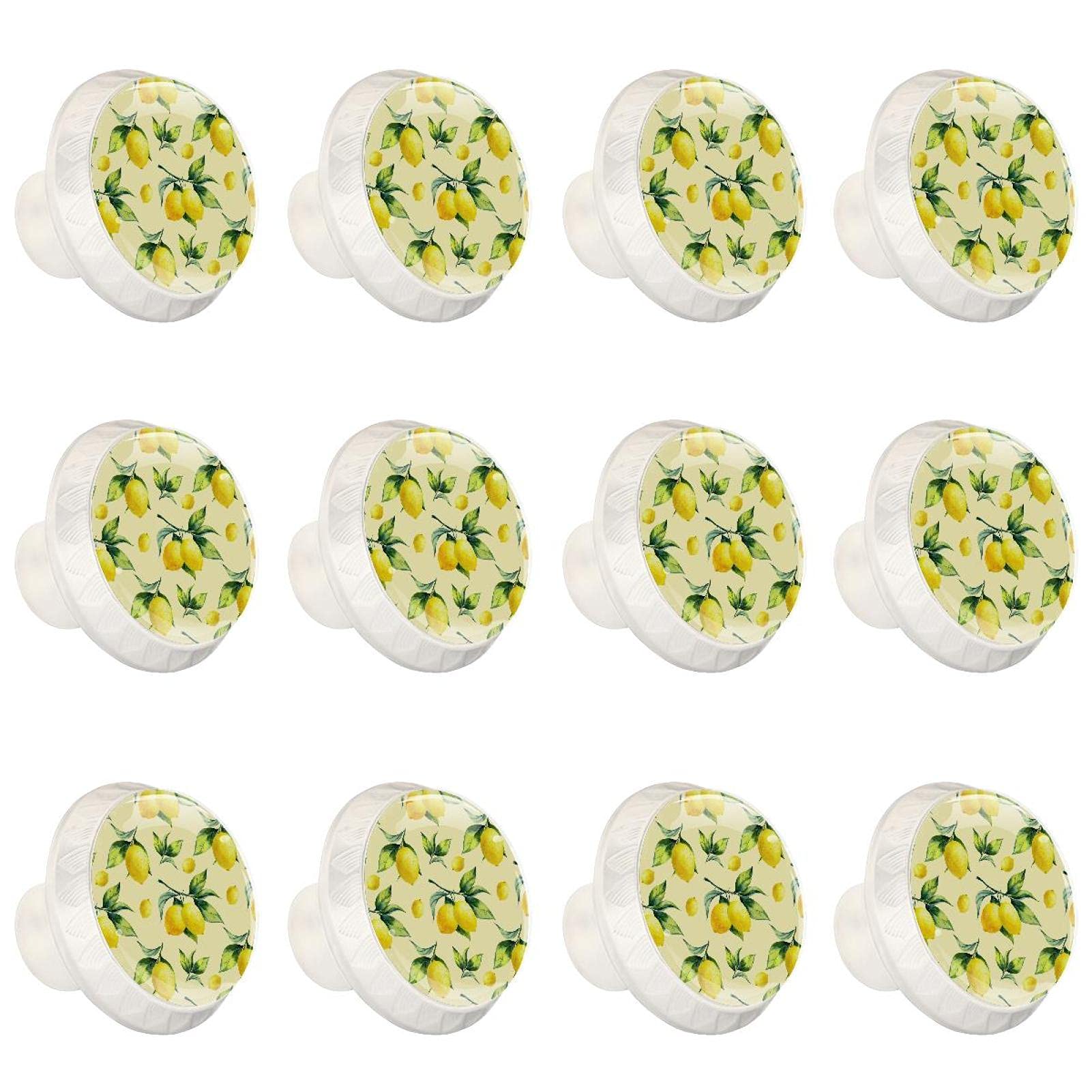 Boutons de placards ronds motif fruit jaune lot de 12 pièces pour commode