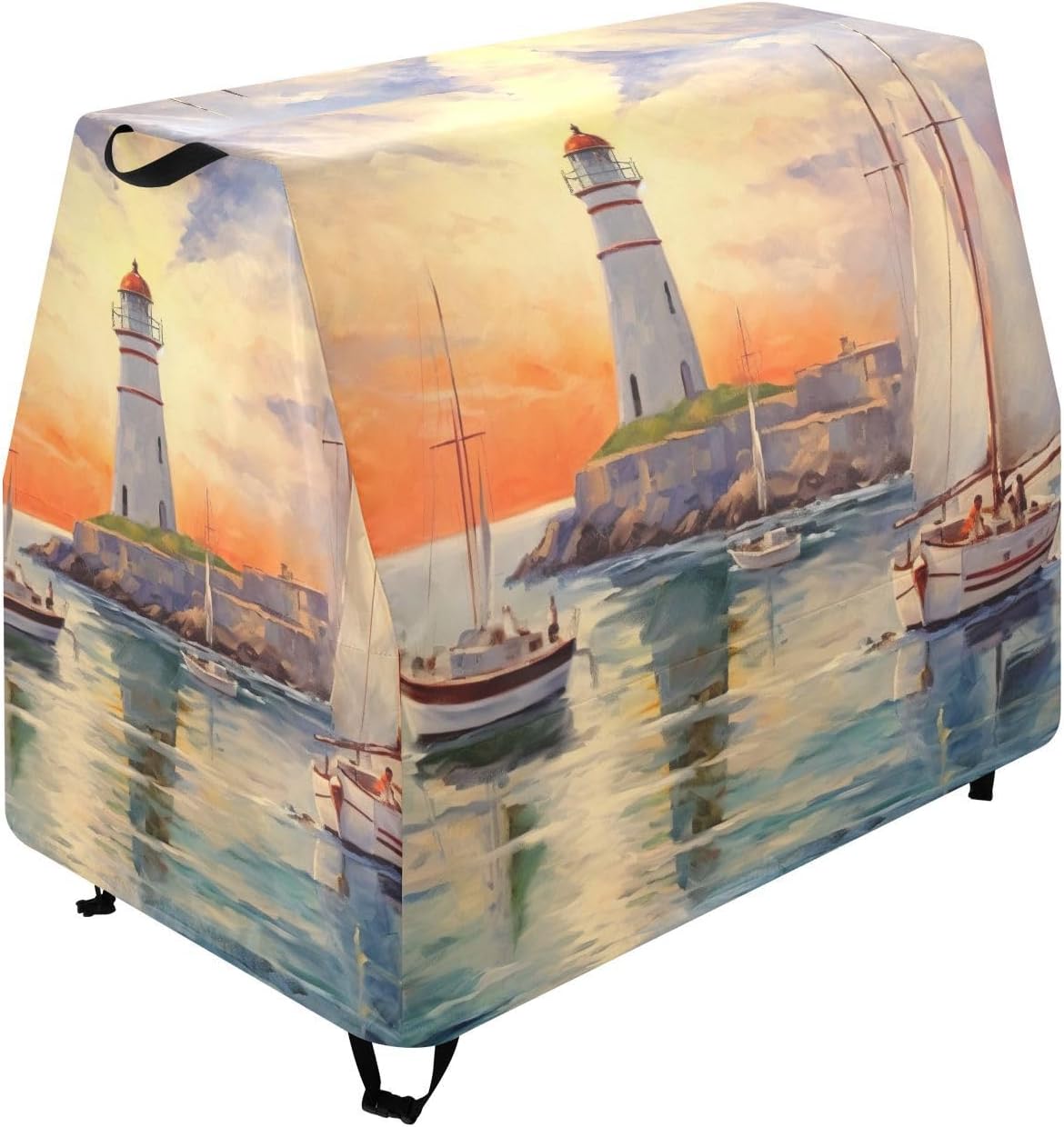Lighthouse Painting Kids Water Table Cover Fit Step2 Rain Showers Splash Pond Water Table, Waterproof Dust Proof Anti-UV Outdoor Toys Cover-Cover only