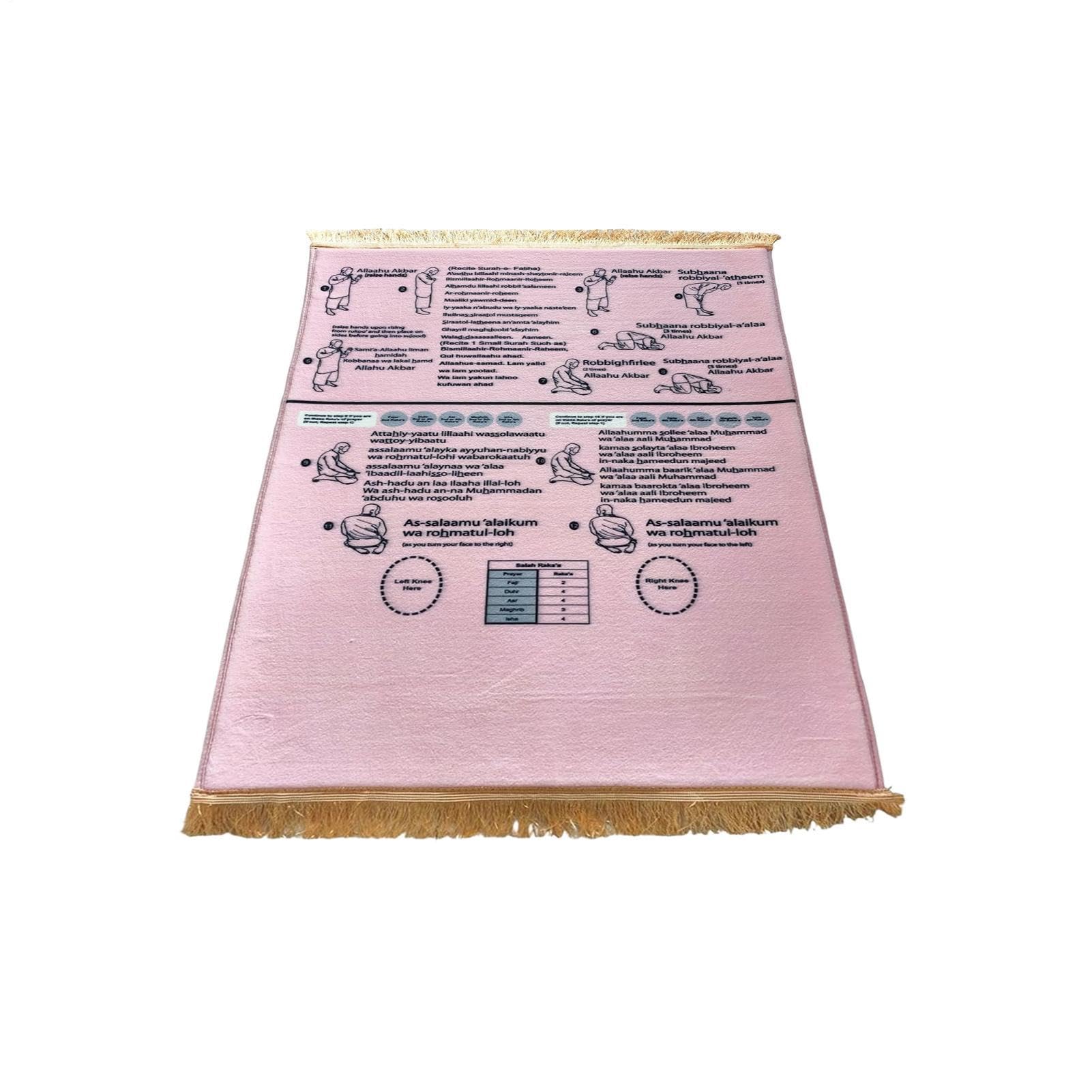 Praying Mat - 50x90cm Soft Guided Bilingual Educational Rug | Step By Step Prayer Mat for Room Home Travel School Porch Entryway Farmhouse Holiday Welcome, Interactive Worship Pad, Kit