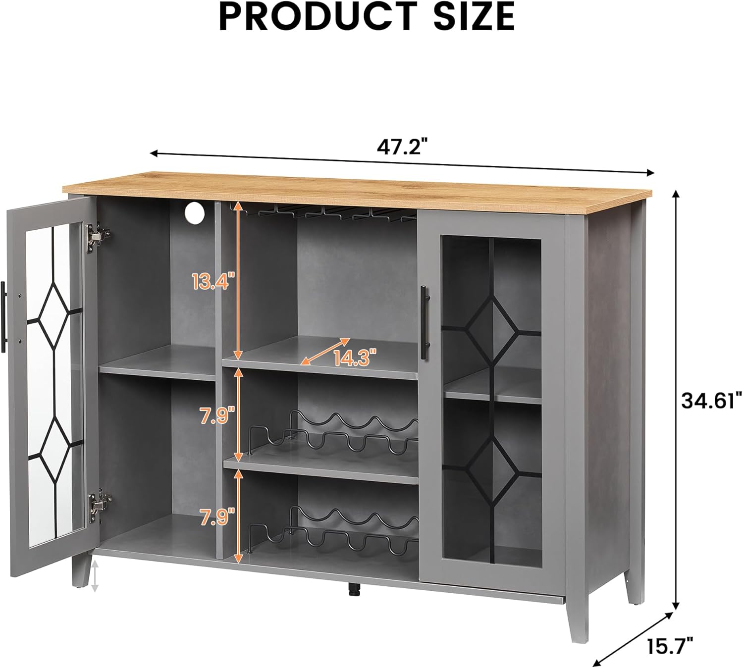 IDEALHOUSE Wine Cabinet Product Dimensions