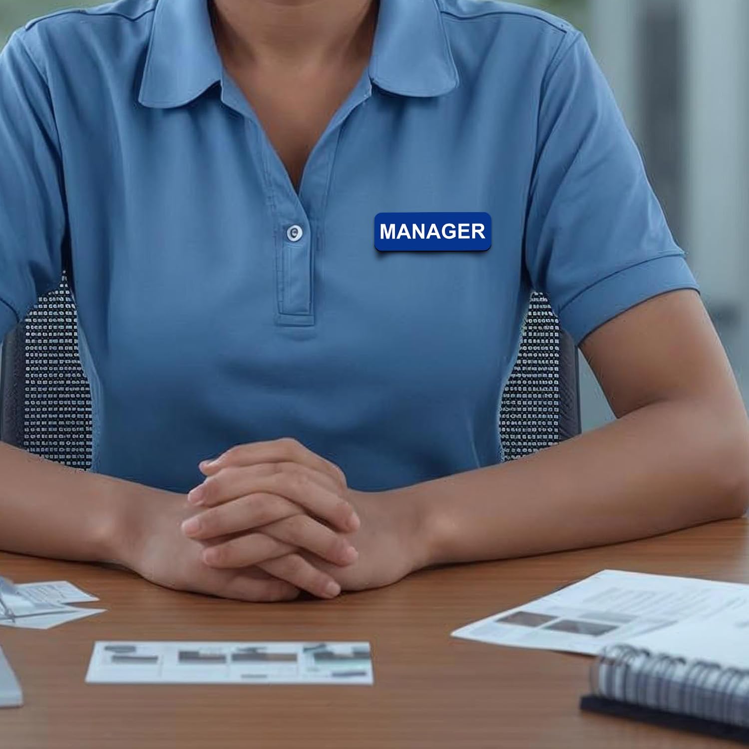 Manager 1 x 3 Name Tag, Black (10 Pack)