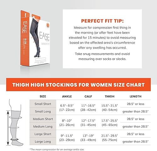 Miniatura 3 de Ease Opaque - Medias altas hasta el muslo con soporte para mujer, 15-20 mmHg, nailon de compresión suave (bronce, medio)