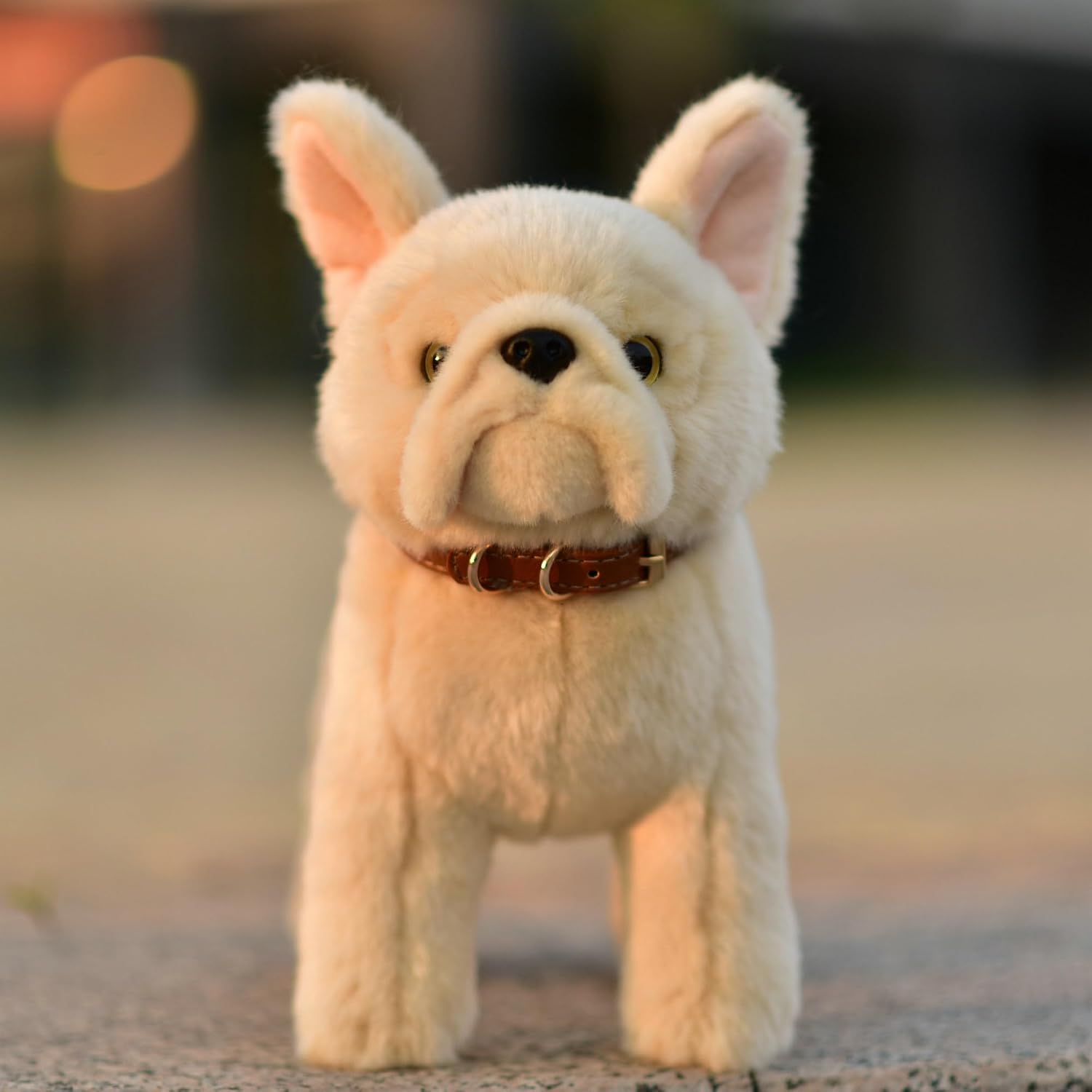 Simulated Bulldog Plush Toy Realistic Dog Doll Children's Festival Gift with Aluminum Wire on Limbs to Stand on a Table image 3