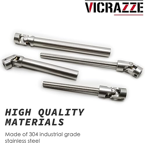 Miniatura 2 de VICRAZZE Eje de transmisión de acero inoxidable de 4.409-6.496 in y 5.433-8.386 in para 1/10 RC Crawler Traxxas TRX6 Axial SCX10 Wraith Capra D90