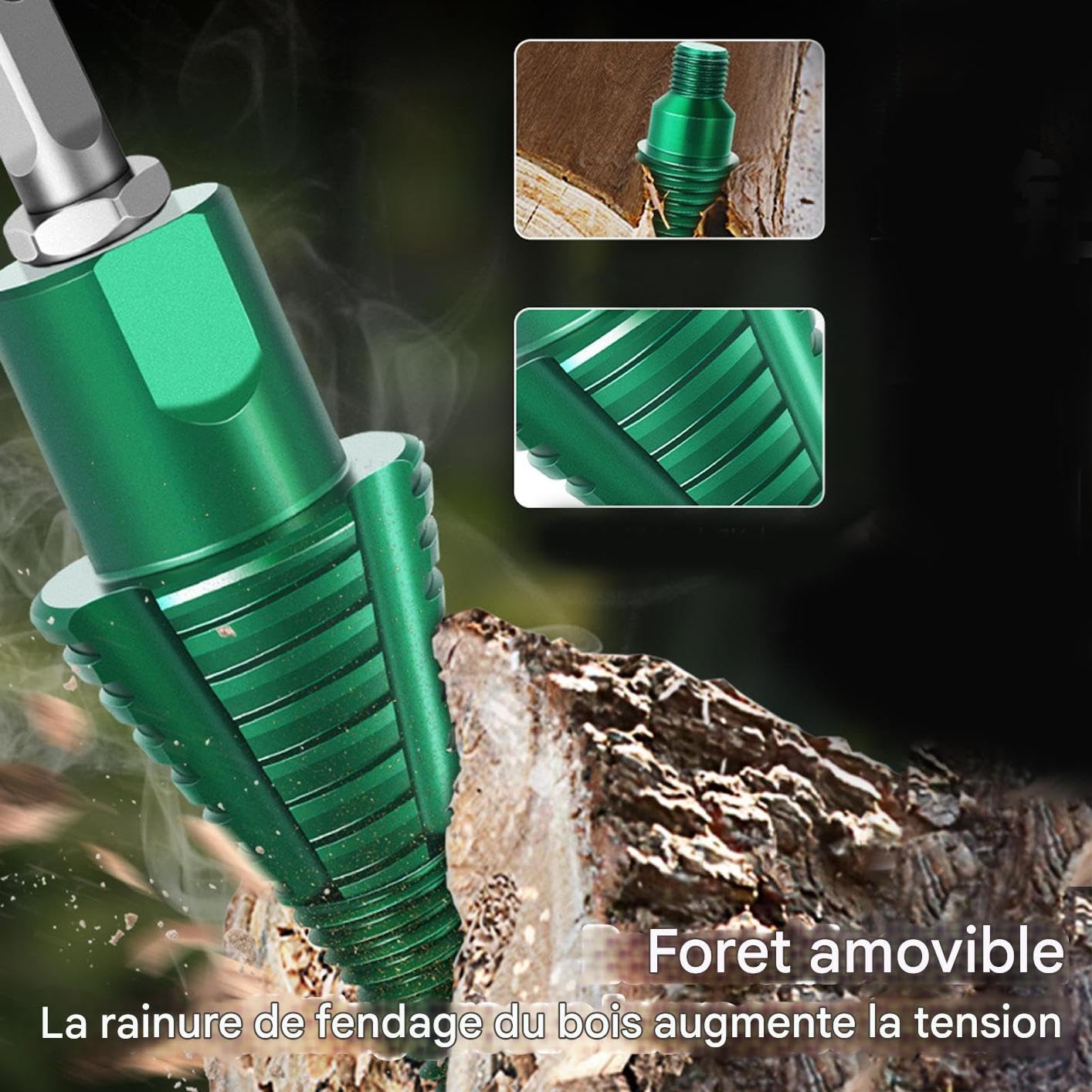 Cono spaccalegna da trapano Utensile con cono a vite rimovibile | Driver a vite per trapano rinforzato Per Assemblaggio Mobili, Rimozione Ceppi, Bricolage, Campeggio, Spaccatura Legna In