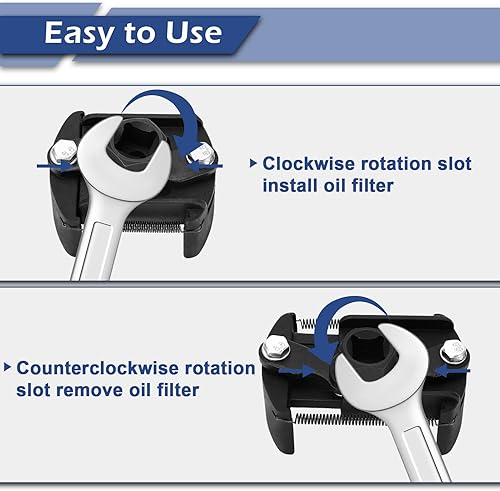 Miniatura 5 de Keenso Llave de filtro de aceite ajustable de 2.362 in-3.150 in, herramienta de extracción de filtro de aceite universal para automóvil con 2