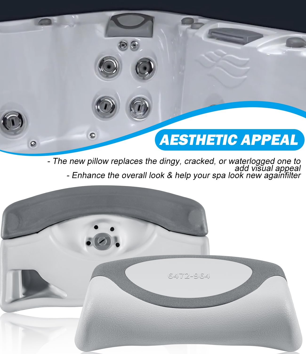2er-Pack 6472-964 Spas Ersatzkissen passend für 2009–2017 Sundance 880 Serie Spa & Whirlpool, Ersatz für 6455-484