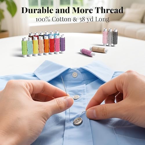 Miniatura 8 de Coquimbo Kit de costura de regalo para abuela, mamá, amiga, adultos, principiantes, niños, viajeros, suministros de costura portátiles, accesorios