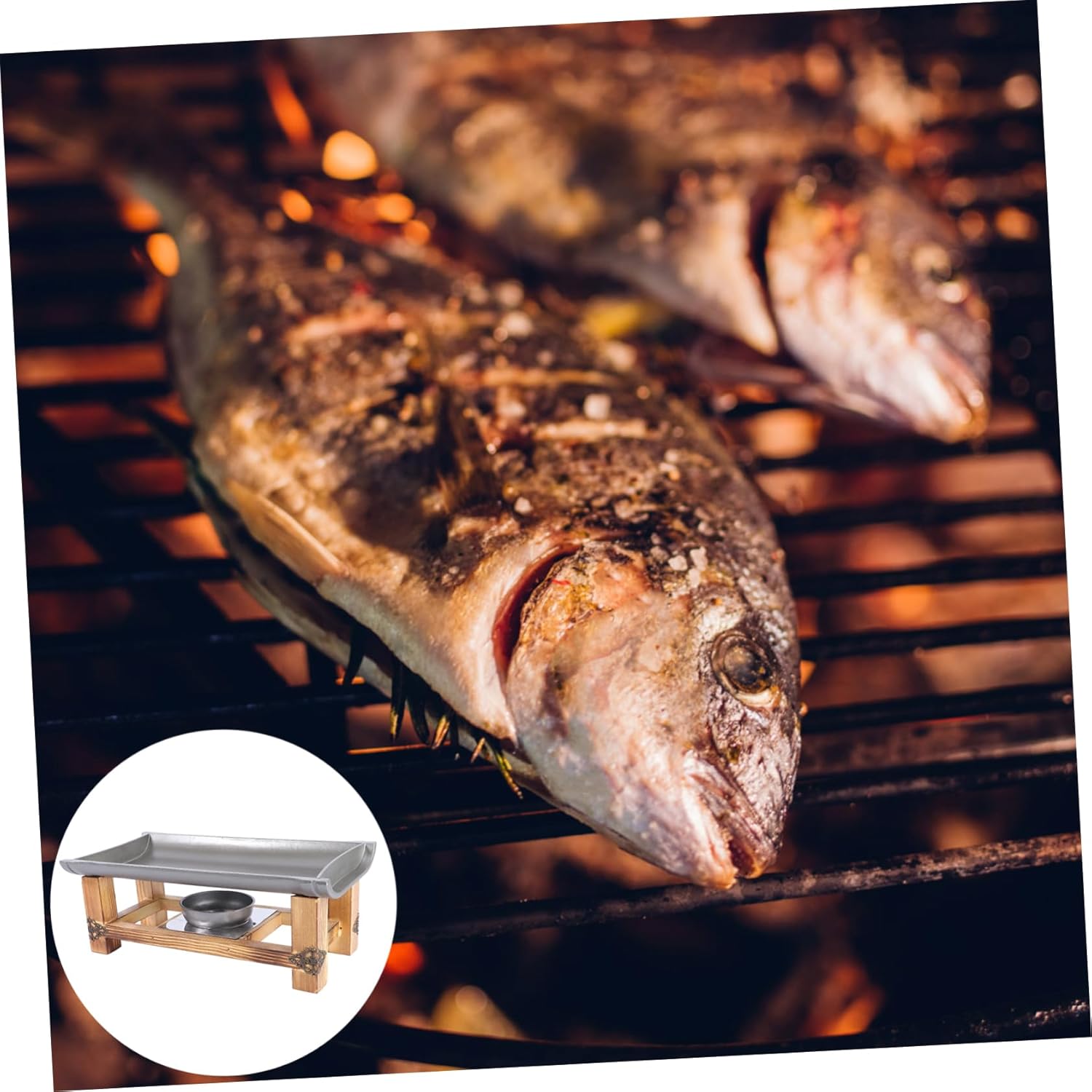 Multifunctional Non Stick Fish Grill Plate Small Japanese Style Roast Bbq Plate Portable Rack Easy Clean for Home and Store Use