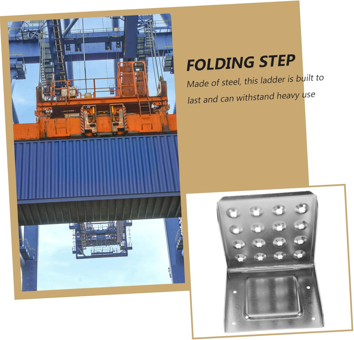 Heavy Duty Stainless Steel Folding Foot Pedal Step for Trailers Boats and Rvs Adjustable Antislip Design for Safe Access to Elevated Areas Versatile Container Ladder