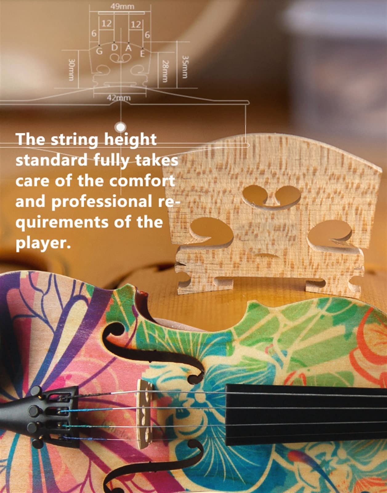 Colorido Estudiante Soporte Arco Caballo Pelo 4/4 Violín Estudiante violín