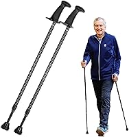 Urban Poling ACTIVATOR Walking Poles for Balance & Rehab - Adjustable Collapsible Lightweight CoreGrip Handles Evening Black