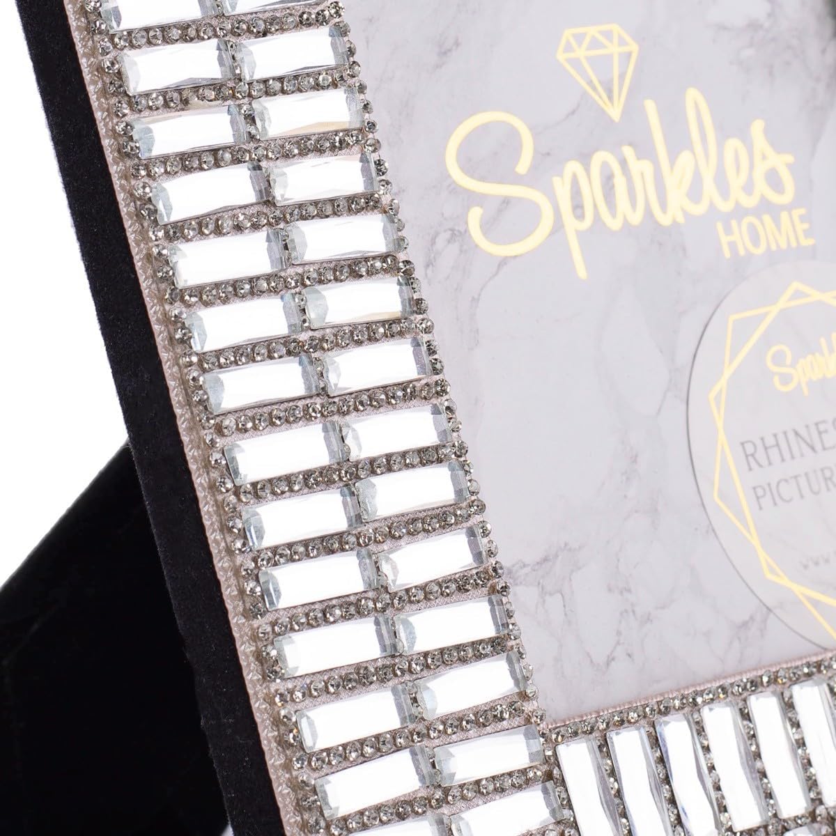 Fifth Avenue Picture Frame, Luxe Glass Rhinestones, For Glamorous Home Décor, Silver, 4" x 6", Sold Individually