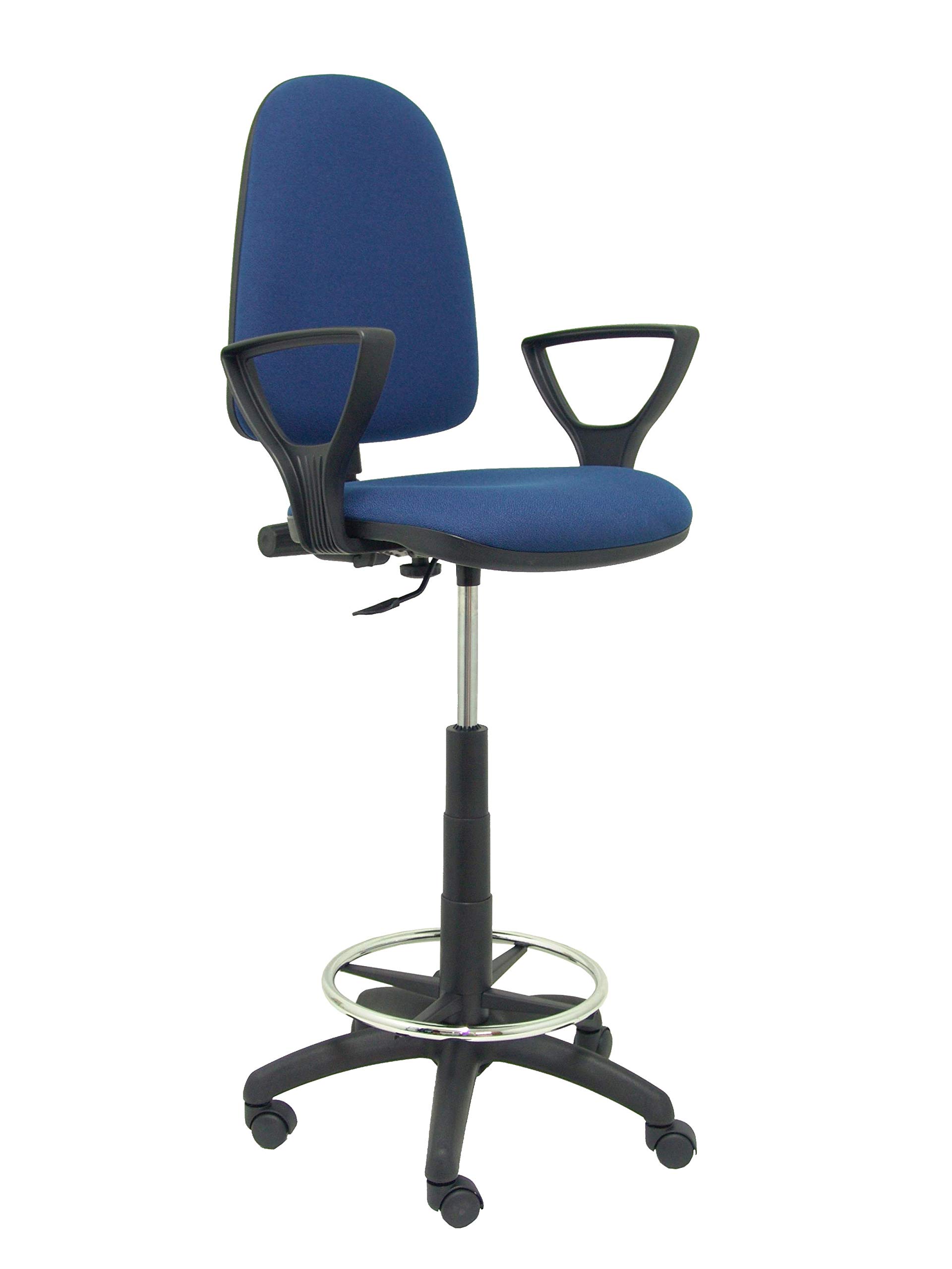 Piqueras y Crespo T04CP - Sgabello ergonomico, altezza regolabile e anello poggiapiedi Blu navy