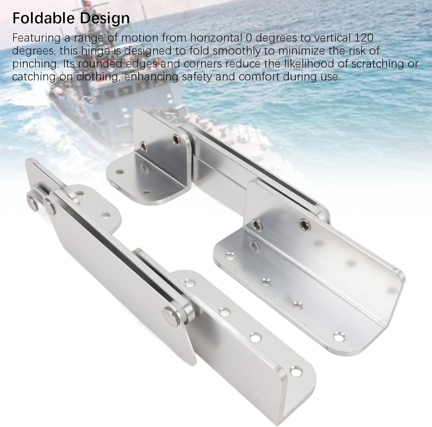 Focket 2PCS Boat Seat Mounting Hinge, Aluminum Alloy Anti Pinch Fold Up Boat Seat Hinge, Boat Bolster Seat Hinge, Boat Folding Seat Hinges for Yacht, Boat, Marine Seating Applications