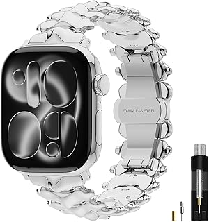 Spine Metal Band Compatible with Apple Watch Series11/10/9/8/7/6/5/4/3/2/SE3 2 1 /Ultra3 2 1 Women Men,Unique Niche Watch Band For iWatch Bands 38mm 40mm 41mm 42mm 44mm 45mm 49mm