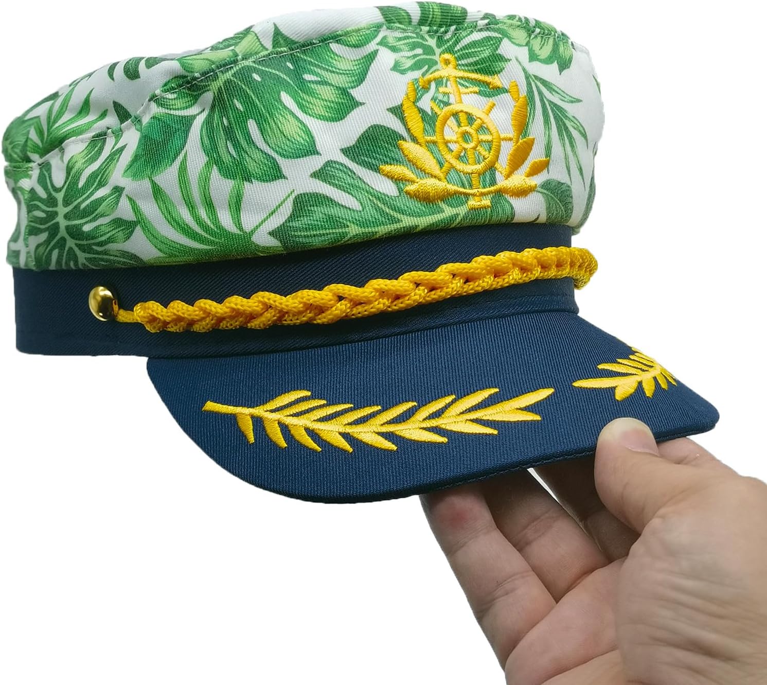 2 Pcs Yacht Captain hat Navy Marine Hat Dress Up & Pretend Play Sailor hat for Men Women Halloween Costume Accessory