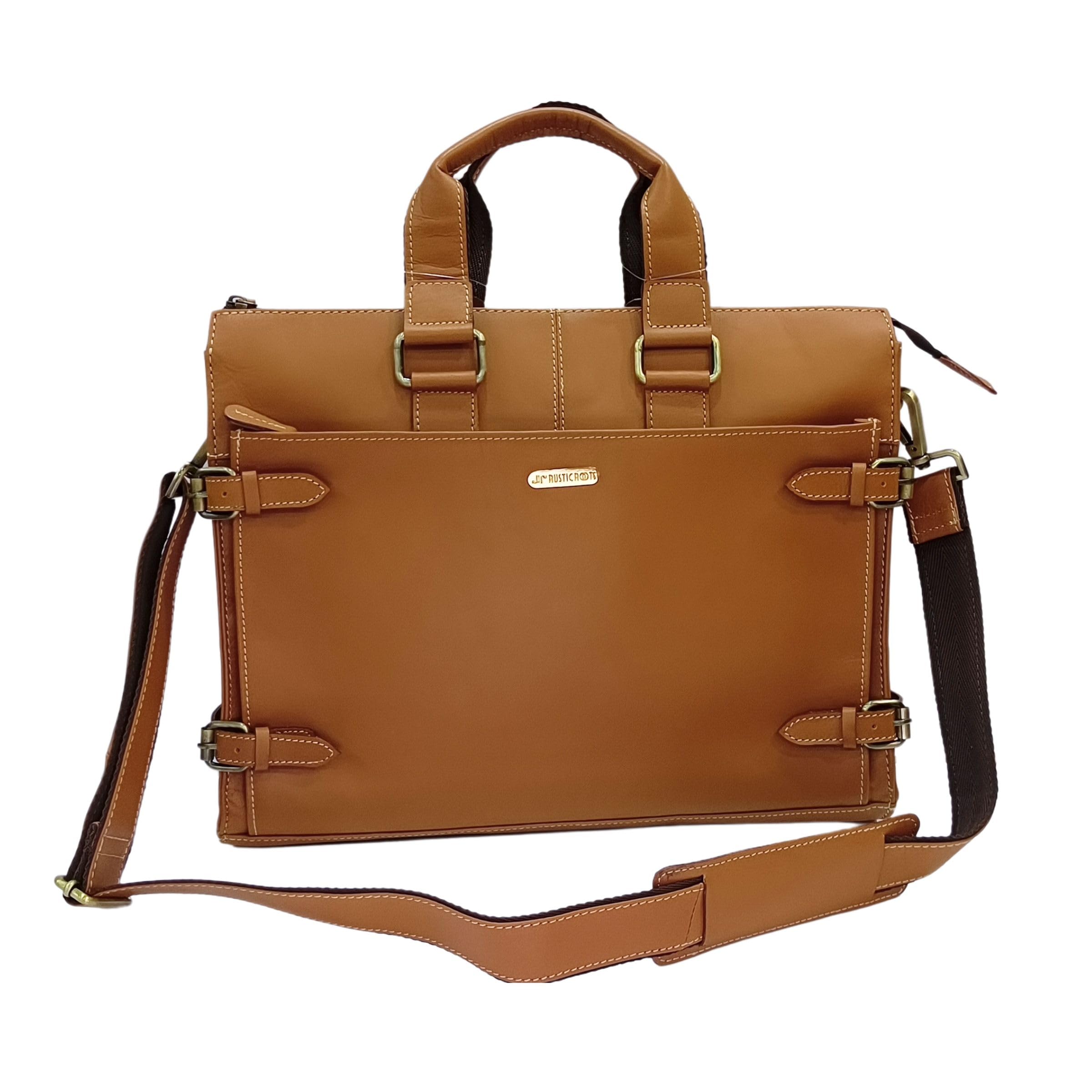 Laptop Bag for Men - Genuine Leather 16 inch Shoulder Bag for Work and Travel Executive Bag Synthetic Leather Briefcase Best Laptop Messenger Bag for Men-image-20